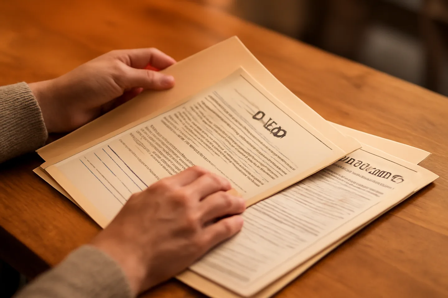 Sorting through inherited land documents and deed paperwork