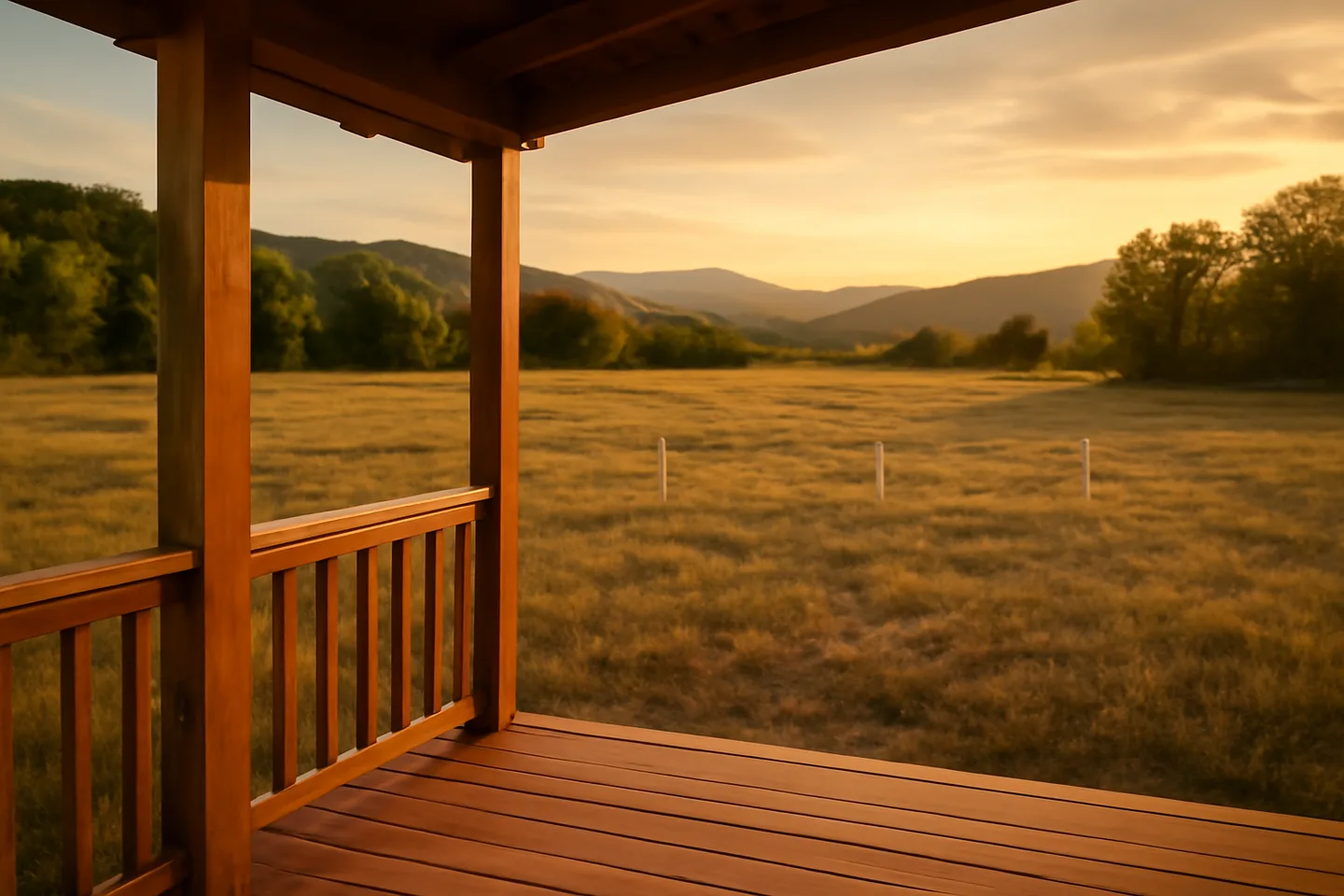 Porch view overlooking a vacant lot for sale