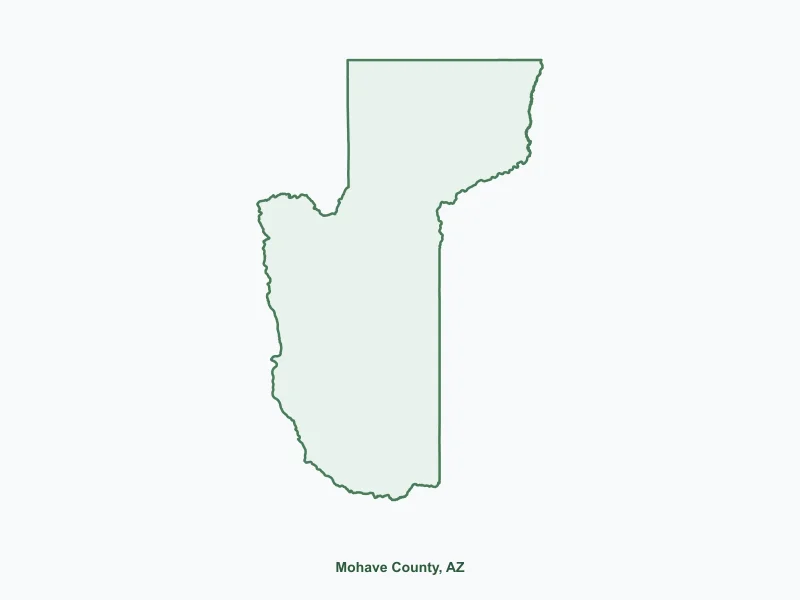 Map of Mohave County, AZ showing major cities