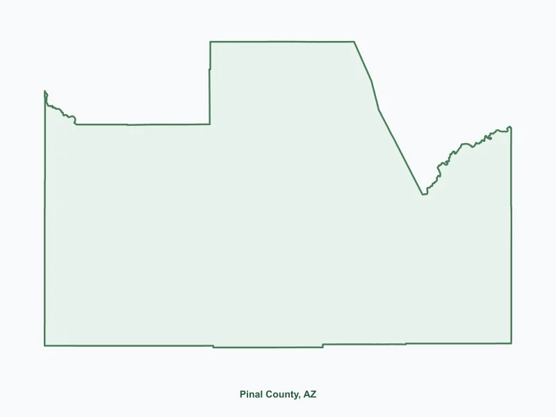 Map of Pinal County, AZ showing major cities